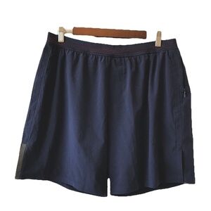 Rhone Shorts Mens L Linerless Navy Blue Stretch Workout Running Active